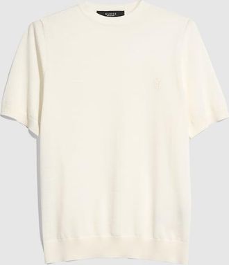 Gucci Fine Wool Sweater With Embroidery, White, Ready-to-wear