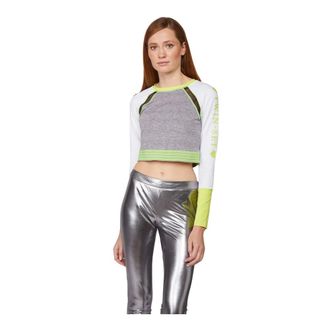 Twinset Tops, Dames, Veelkleurig, S, Kleurrijke Korte Mouw Crop Top