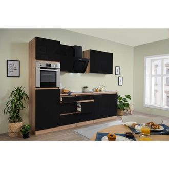 Respekta Cucina Modulo cucina blocco vuoto senza maniglie rovere nero Lorena 270 cm Respecta