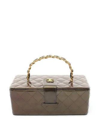 Chanel 1994-1996 pre-owned diamantvormig gewatteerde toilettas met CC-logo - Bruin