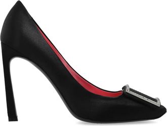 Roger Vivier Trompette Pumps met Hak - Dames - Pumps - Zwart - 40 EU - Satijn - Schoenen
