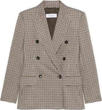 Max Mara Houndstooth-pattern Double-breasted Blazer