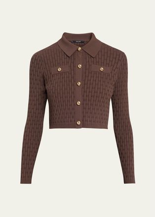 Toccin Posie Cropped Button-Front Knit Cardigan