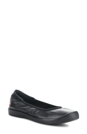 Softinos Ilme Ballet Flat in Black Smooth at Nordstrom, Size 10-10.5Us
