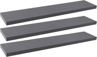 Woltu Woltu - Estanter&iacute;a De Pared De Mdf Juego De 3 Negro 80x22.9x3.8cm