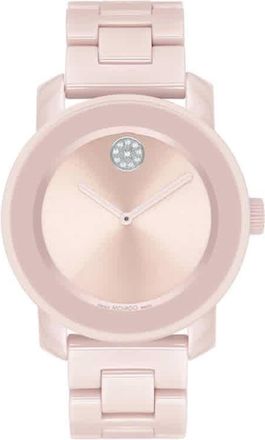 Movado Bold Quartz Pink Dial Ladies Watch 3600804