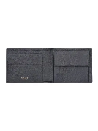 Ferragamo Mens Wallets Black Calf Leather