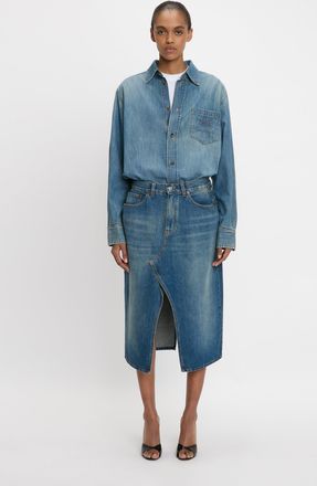 Victoria Beckham Mens Shirt In Mid Blue 10