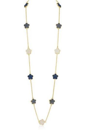 Jardin Tri-Tone Clover Station Necklace in Navy/Gold at Nordstrom Rack