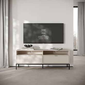 Dmora Mueble Para Tv Liloraba, 2 Cajones, 3 Estantes, Con Patas, 150x40x60h Cm Beige