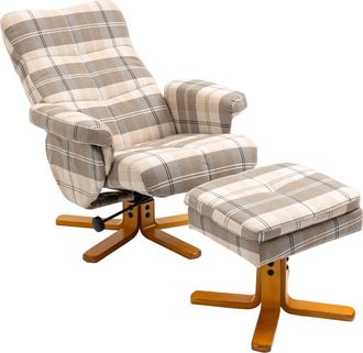 HOMCOM Homcom - Recliner Chair and Footstool pu Leather Wooden Base Multicolour