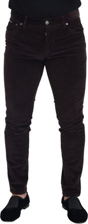 Dolce & Gabbana Mens Corduroy Pants - Dark Brown Cotton - Size EU 50 (Mens)