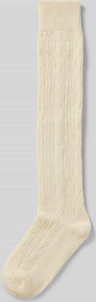 Camano Socken mit geripptem Abschluss in Offwhite Melange, Größe 39-42