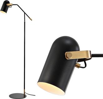 Jonathan Y Designs Eugenio 58.5 Metal LED Floor Lamp, Black/Brass Gold at Nordstrom