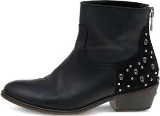 Zadig&Voltaire pre-owned 45mm skull-embellished ankle boots - Black