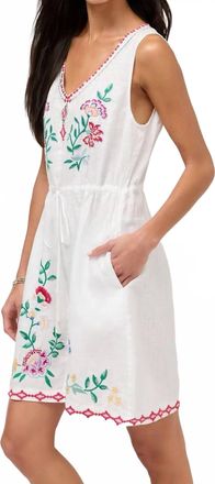 Johnny Was Drawstring Tank Dress In White