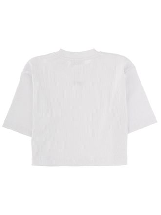 Off-white Logo-Embroidered Cropped T-Shirt - White