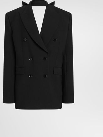 Dolce & Gabbana Double-breasted Jacket In Wool Gabardine - Woman Blazers Black 36