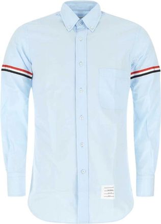 Thom Browne Poederblauwe Katoenen Overhemd - Heren - Casual Overhemden - Blauw - M - Katoen - Overhemden