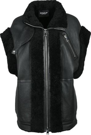 Dondup Shearling Leather Vest - Black