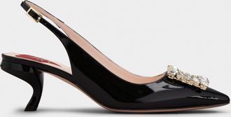 Roger Vivier Virgule Slingback Pumps in patent leather