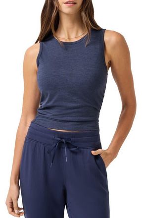 Travis Mathew Skyline Ruched Jersey Tank in Heather Navy Blazer at Nordstrom, Size Xx-Large