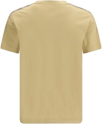 Burberry Check-Trim Cotton T-Shirt - Beige