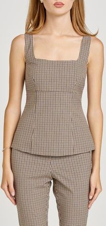 Wayf x Sara Walker Carolyn Plaid Sleeveless Top in Brown at Nordstrom, Size X-Small