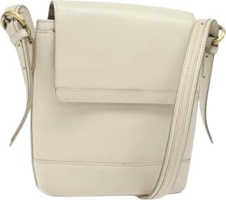 Burberry Pre-owned Cross Body Bags, female, White, Size: ONE SIZE Pre-owned Leather Cross Body Bag