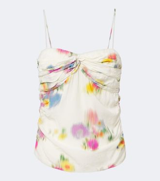 Isabel Marant Top in satin con stampa floreale
