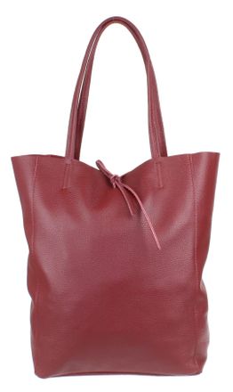 Girly HandBags Open Top Leather Handbag (Burgundy)