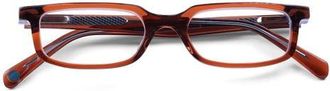 Eyebobs Card Carrier 48mm Rectangular Sunglasses in Burnt Orange /Blue Crystal at Nordstrom, Size +0.00