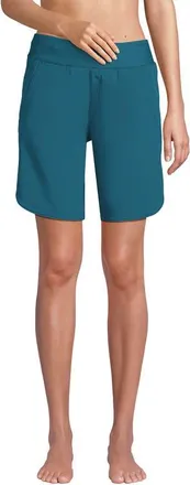 Lands End 9 Quick Dry Elastic Waist Modest Board Shorts Swim Cover-up Shorts with Panty in Paradise Teal at Nordstrom, Size 12