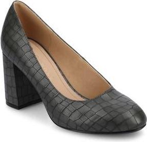 Journee Collection Seraphina Pump in Charcoal Crocodile at Nordstrom Rack, Size 6.5