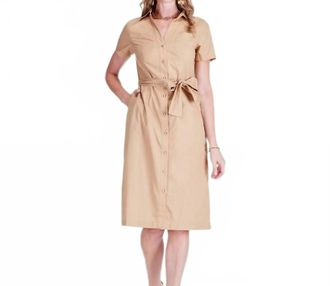 Jade Yoga Bella Shirt Dress In Khaki