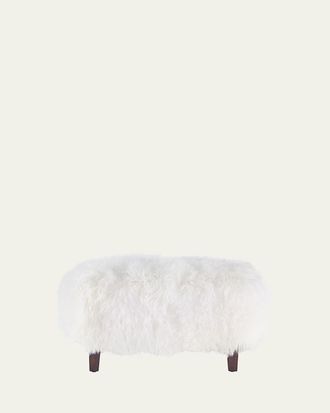 Interlude Home Royce Sheepskin Ottoman