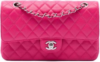 Chanel Pre-owned Double Flap Schoudertas - Dames - Vintage Schoudertas - Roze - ONE Size - Leer - Vintage