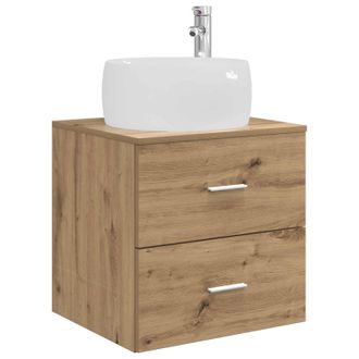 vidaXL Vanidad Con Lavabo De Pared Roble Artisan 49,5 X 44,5 X 66 Cm Vidaxl