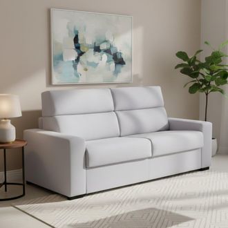 Dmora Dmora - Sof&aacute; Cama 3 Plazas Quindici, Sof&aacute; Convertible Para Sal&oacute;n, Acolchado, Desenfundable, Calidad 100% Made In Italy, 220x95 H100 Cm, Gris