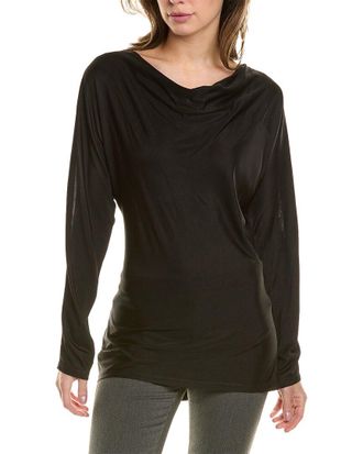 DKNY Cowl Mesh Inset Top