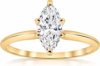 Pompeii3 14k Yellow Gold 1ct Marquise Diamond Engagement Solitaire Ring Size Selectable