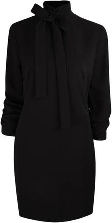 Dsquared2 Uitlopende jurk met lavalli&egrave;rekraag - Dames - Korte kleedjes - Zwart - S - Spandex - Kleedjes