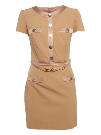 Elisabetta Franchi Pre-owned ceintuur-mini-jurk verfraaid met knopen - Bruin