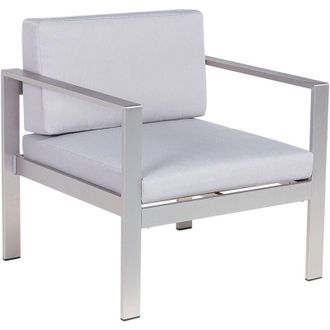 Beliani Beliani - Minimalistic Modern Garden Outdoor Armchair Silver Frame Light Grey Seat Salerno