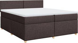vidaXL Vidaxl - Cama Box Spring Con Colch&oacute;n Tela Marr&oacute;n Oscuro 200x200 Cm