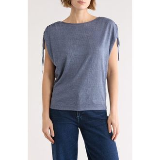 Max Studio Ruched Shoulder Top in Denim at Nordstrom Rack, Size X-Small
