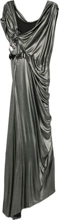 Gemy Maalouf embellished draped maxi dress - Silver