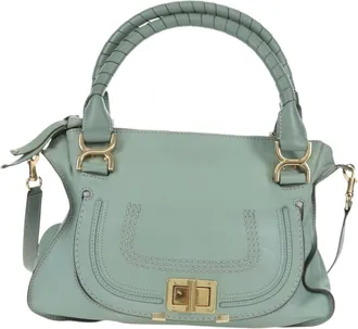 Chlo&eacute; Marcie Top Handle Leather Green Leather Handbag (Pre-Owned)