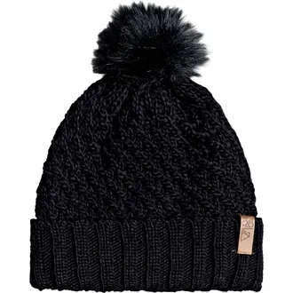 Roxy Blizzard Pompom Beanie in True Black at Nordstrom