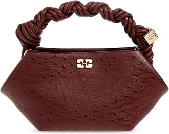 Ganni Mini Bou Ostrich-effect Tote Bag - Dames - Handtassen - Rood - ONE Size - Leer - Tassen